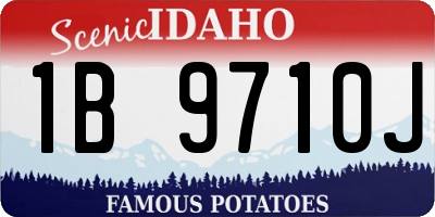 ID license plate 1B9710J