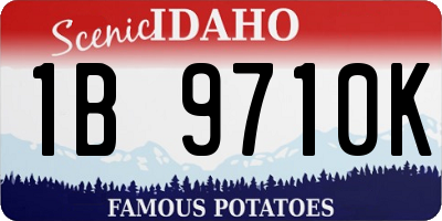 ID license plate 1B9710K