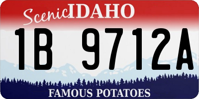 ID license plate 1B9712A