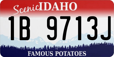 ID license plate 1B9713J