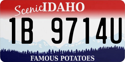 ID license plate 1B9714U