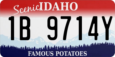ID license plate 1B9714Y