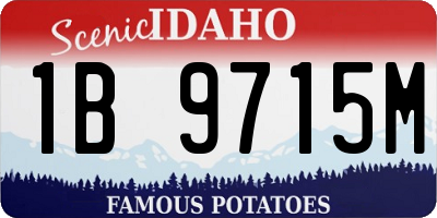 ID license plate 1B9715M