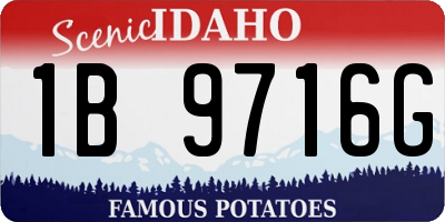 ID license plate 1B9716G