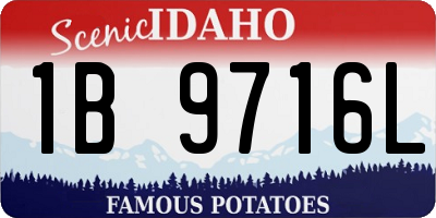 ID license plate 1B9716L