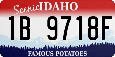 ID license plate 1B9718F