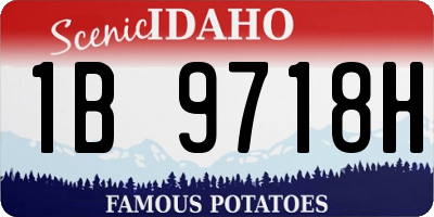 ID license plate 1B9718H