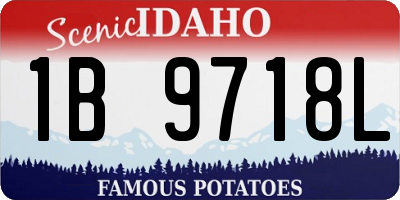 ID license plate 1B9718L