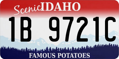 ID license plate 1B9721C