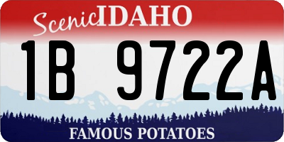 ID license plate 1B9722A