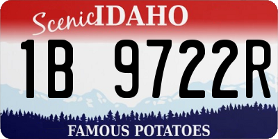 ID license plate 1B9722R