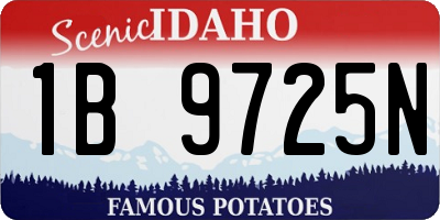 ID license plate 1B9725N