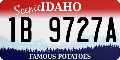 ID license plate 1B9727A