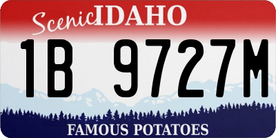 ID license plate 1B9727M