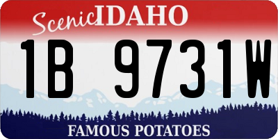 ID license plate 1B9731W