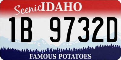 ID license plate 1B9732D