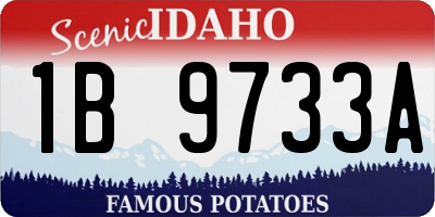 ID license plate 1B9733A