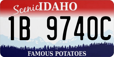 ID license plate 1B9740C