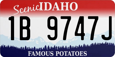 ID license plate 1B9747J