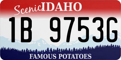 ID license plate 1B9753G