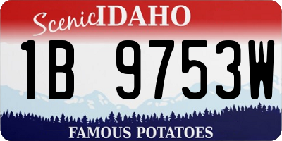 ID license plate 1B9753W