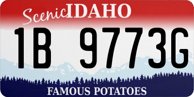 ID license plate 1B9773G