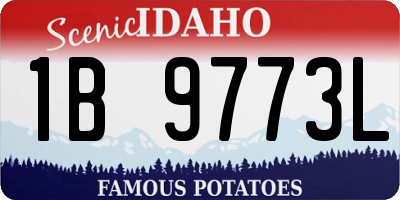 ID license plate 1B9773L