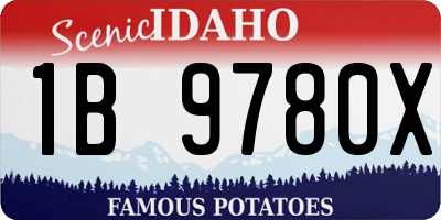 ID license plate 1B9780X