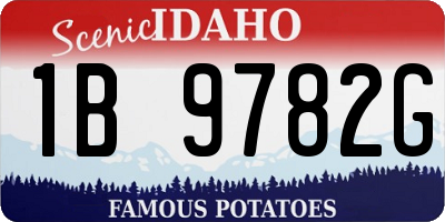 ID license plate 1B9782G