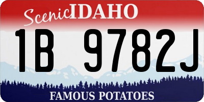 ID license plate 1B9782J