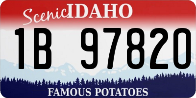 ID license plate 1B9782O