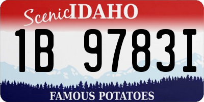 ID license plate 1B9783I