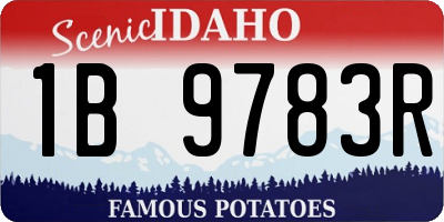 ID license plate 1B9783R