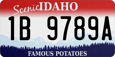 ID license plate 1B9789A
