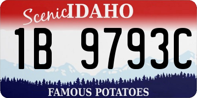 ID license plate 1B9793C