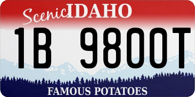 ID license plate 1B9800T