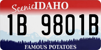 ID license plate 1B9801B