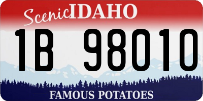 ID license plate 1B9801O