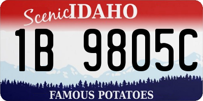 ID license plate 1B9805C