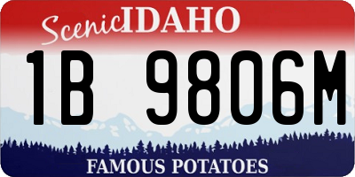 ID license plate 1B9806M