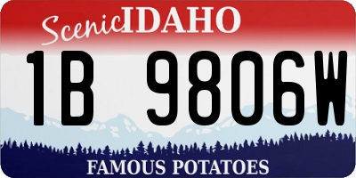 ID license plate 1B9806W