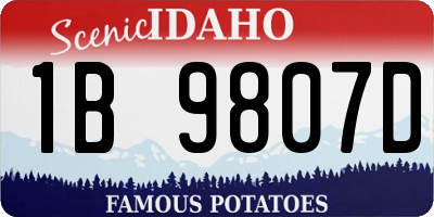 ID license plate 1B9807D