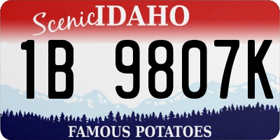 ID license plate 1B9807K