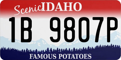 ID license plate 1B9807P