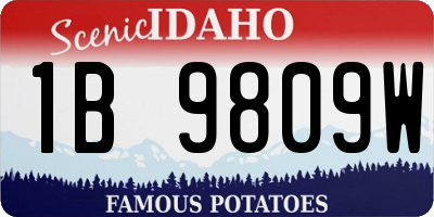 ID license plate 1B9809W