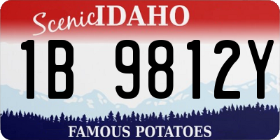 ID license plate 1B9812Y