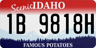 ID license plate 1B9818H