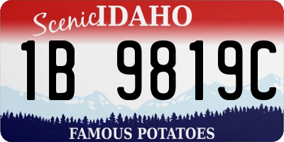 ID license plate 1B9819C
