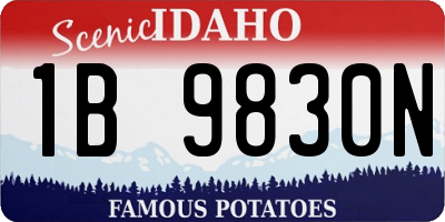 ID license plate 1B9830N