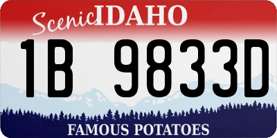 ID license plate 1B9833D